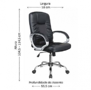 Cadeira Presidente Master Em Couro Bulk - Preto