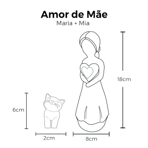 Dupla Estatueta Maria + Mia Mini - Amor de Mãe