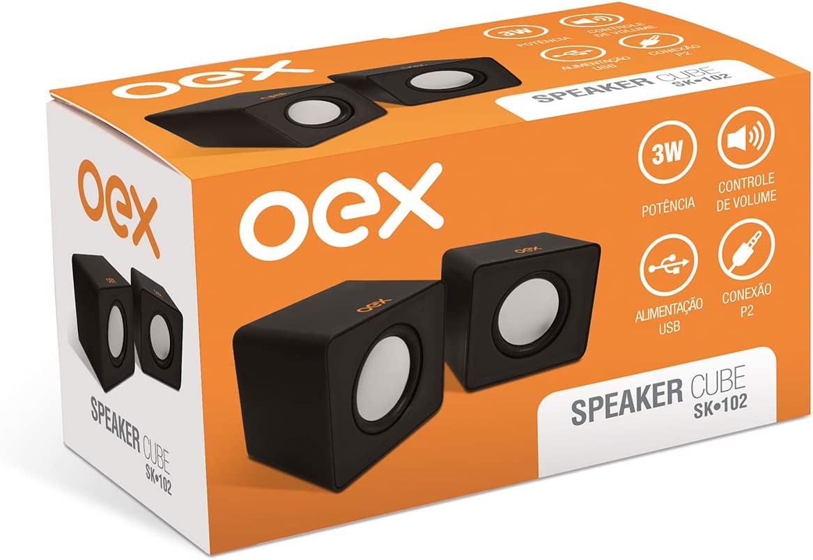 Caixas de Som OEX 3W Cube SK102 Preto