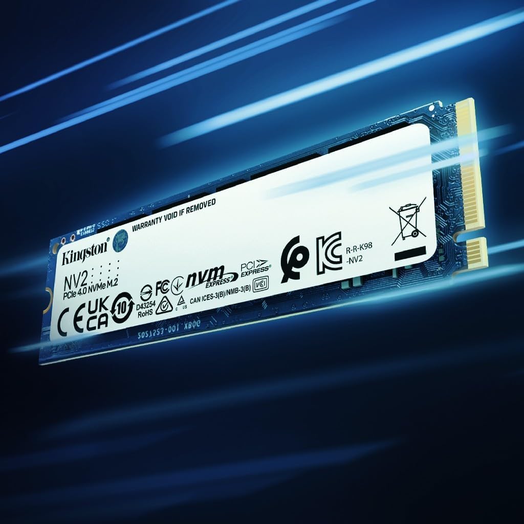 SSD 500GB M.2 NVMe KINGSTON NV2 2280 PCIe, Leitura: 3500 MB/s e Gravação: 2100 MB/s