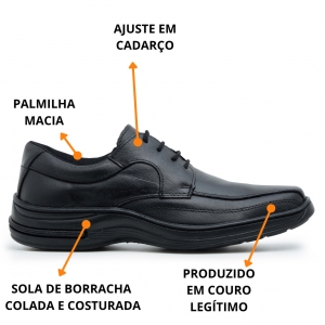 Sapato Social Masculino José Antunes em Couro - MODELO 5020