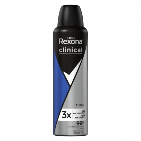 Desodorante Antitranspirante Clinical Clean Rexona Men Aerossol 150ml