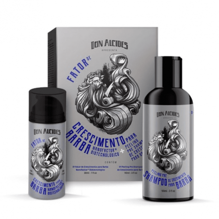 Kit de Crescimento para Barba e Peeling Pré Shampoo Don Alcides