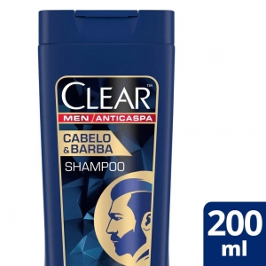 Shampoo Anticaspa Clear Men para Cabelos e Barbas 200ml
