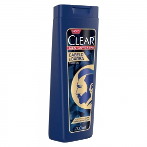 Shampoo Anticaspa Clear Men para Cabelos e Barbas 200ml