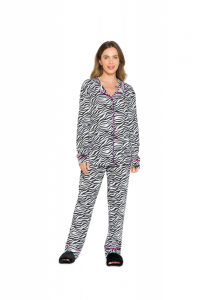 Pijama Americano Manga Longa Feminino - Estampa Zebra