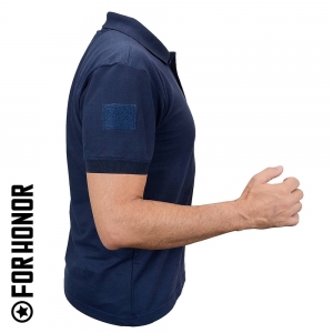 Camisa Polo Com Velcro For Honor - Azul Marinho