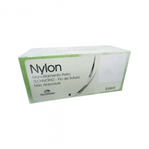 Fio De Sutura Não Absorvível Nylon 2-0 20mm Technofio