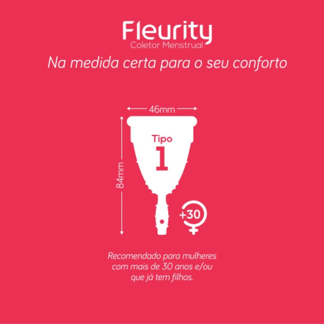 Coletor Menstrual Fleurity Sem Pigmento Com Saquinho Tipo 1 - Foto 2