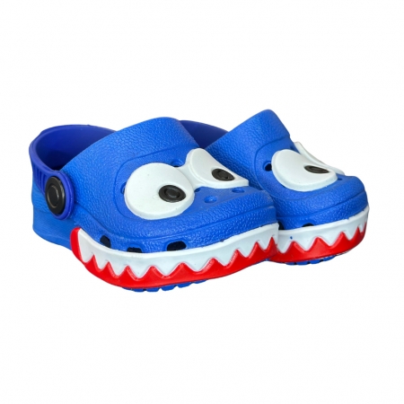 Babuches croc Infantil Shark (Azul)