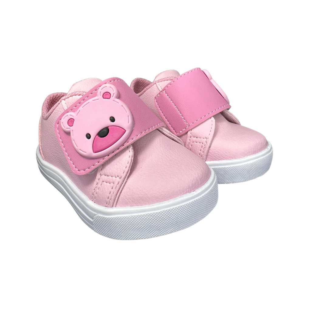 Tênis Starzinho Infantil Velcro Urso (Rosa)