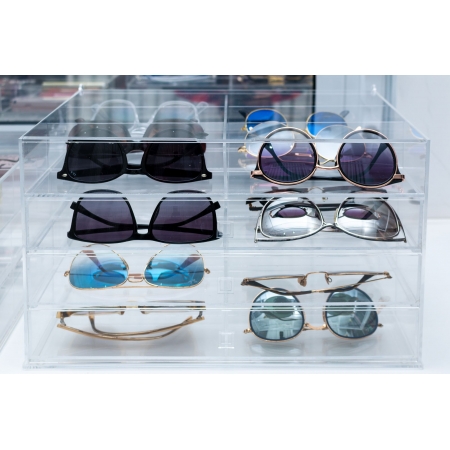Miniaturas (Thumbnails) do Produto Organizador de Óculos em Acrílico com Gavetas e Tampa Basculante 24 óculos