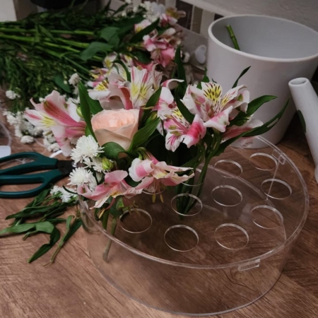 Miniaturas (Thumbnails) do Produto Vaso de Flores Redondo em Acrílico - 25x25x8cm