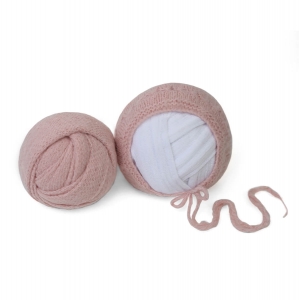 Conjunto Wrap Knit Soft + Touquinha - Rosa Envelhecido
