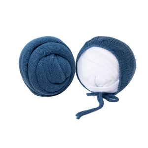 Conjunto Wrap + Touquinha Marshmallow - Azul Netuno