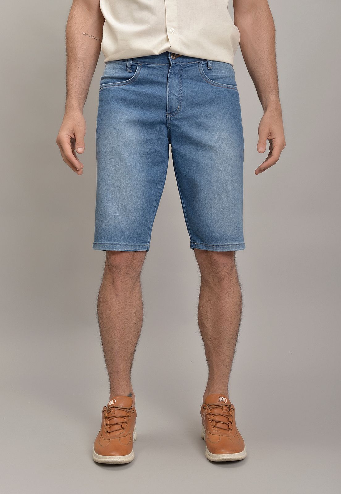 Bermuda Jeans Slim Lavagem Tradicional Masculina Lemier Collection