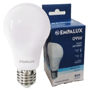 Lâmpada LED Bulbo 9W 6500K Branco Frio Empalux