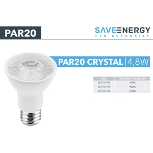 Lâmpada LED PAR20 4,8W 2700K Branco Quente Saveenergy