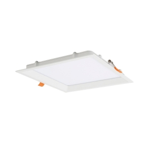 Plafon LED 10W Recuado Embutir Quadrado Branco 3000K Branco Quente