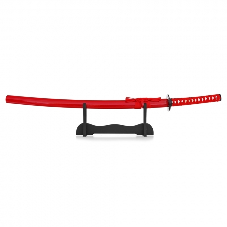 Espada Decorativa Japonesa Katana Vermelha 100 cm c/ Suporte