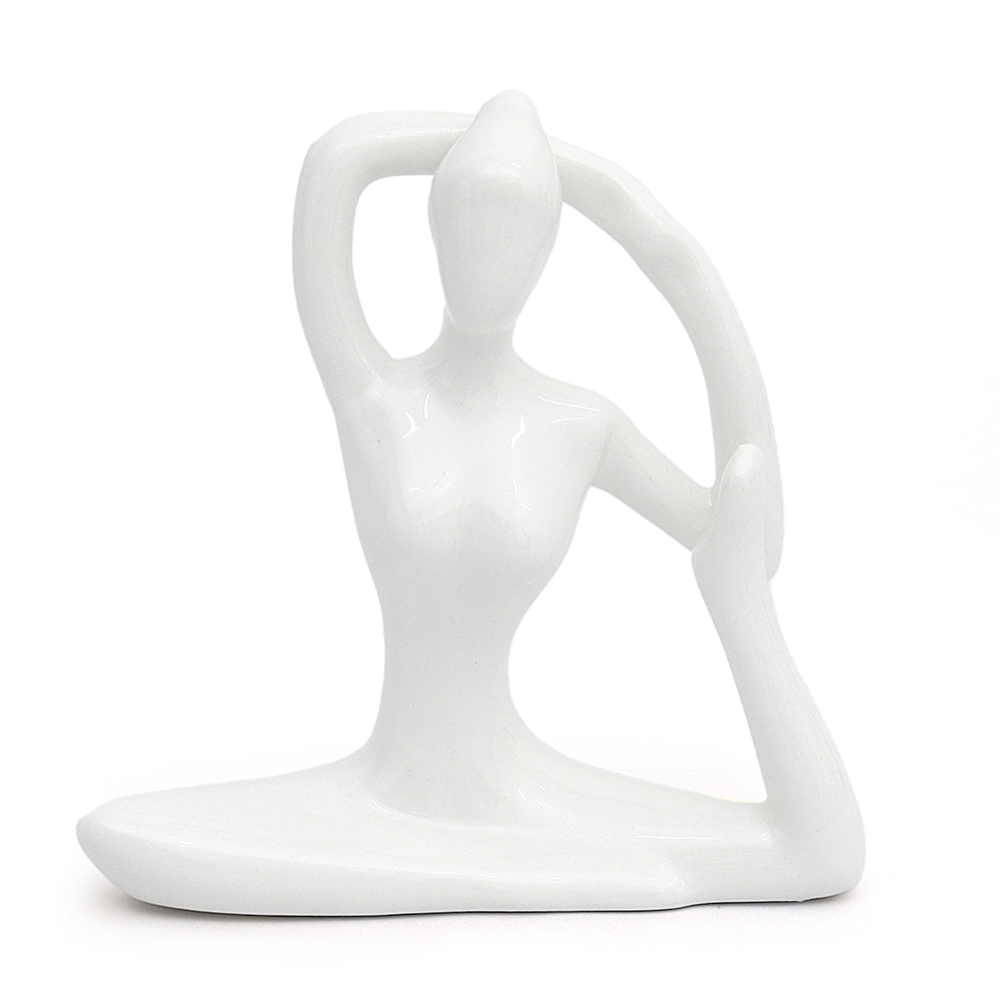 Enfeite Estatueta Porcelana Yoga  Decoração 0104