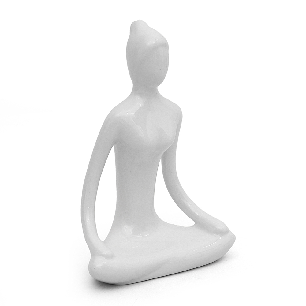 Enfeite Estatueta Porcelana Yoga  Decoração  0107