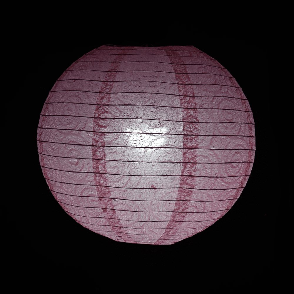 Kit 2 Luminária Japonesa Papel 35 cm Rosa Vazada de Renda