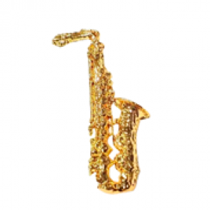 Bóton Saxofone Instrumento Musical Folheado A Ouro 3,5cm