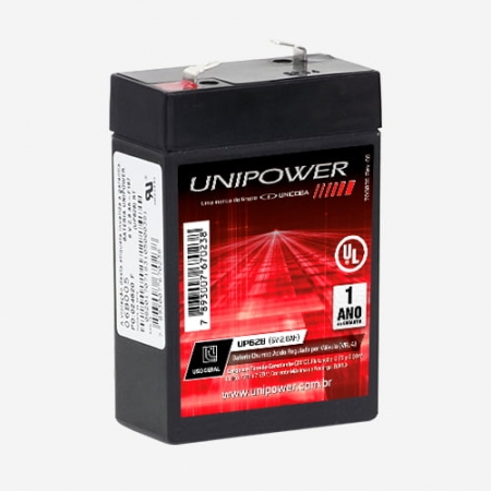Bateria Selada 6V 2,8Ah UP628 VRLA UNIPOWER
