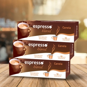 Kit 3 cxs c/10 cápsulas de café cada cx compatível Nespresso sabor Canela