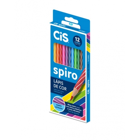 Lápis de Cor CIS Spiro - Estojo C/ 12 Cores