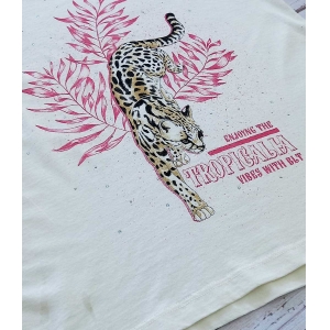 Camiseta Maxi Feminina Estampa Leopardo