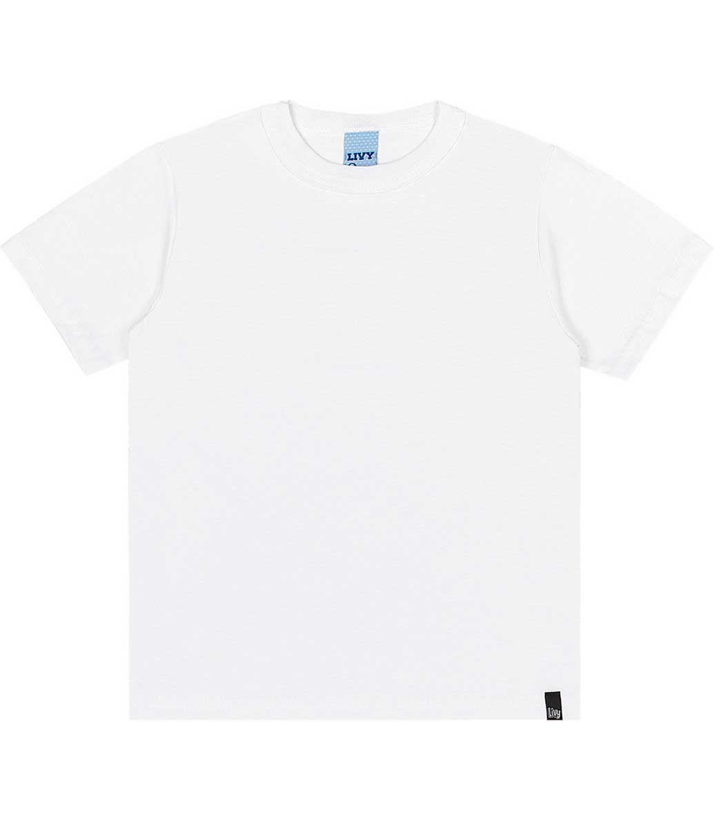 Camiseta Básica Manga Curta Juvenil Menino - Branco