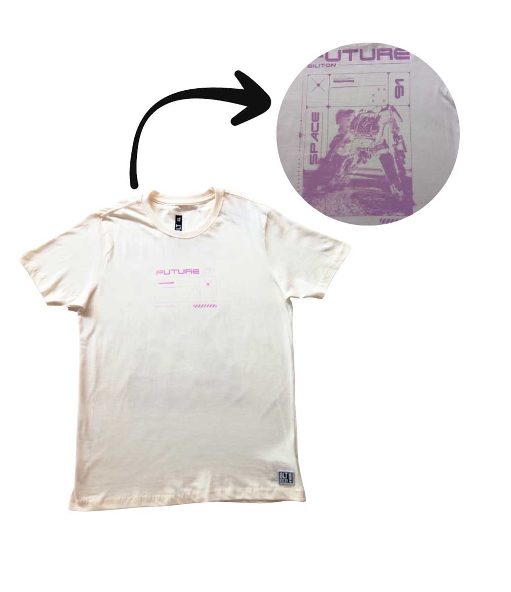 Camiseta Manga Curta Off White Estampa Astronauta