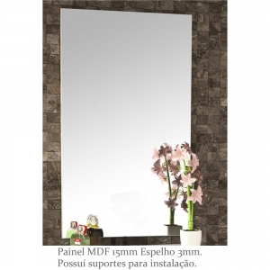Conjunto para Banheiro com Espelheira e Gabinete com Lavatório Pietra 60cm - Bosi - Branco/Branco Brilho - Foto 1