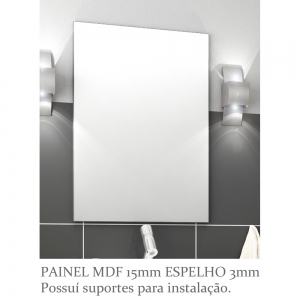 Espelheira para Banheiro com painel Alfa 60cm - Bosi - Branco - Foto 1