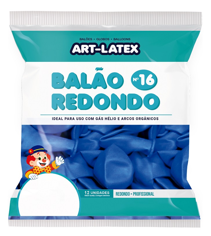Balão  Redondo  Liso 16" Profissional - 12 Unidades - Art Latex - Festaria Distribuidora