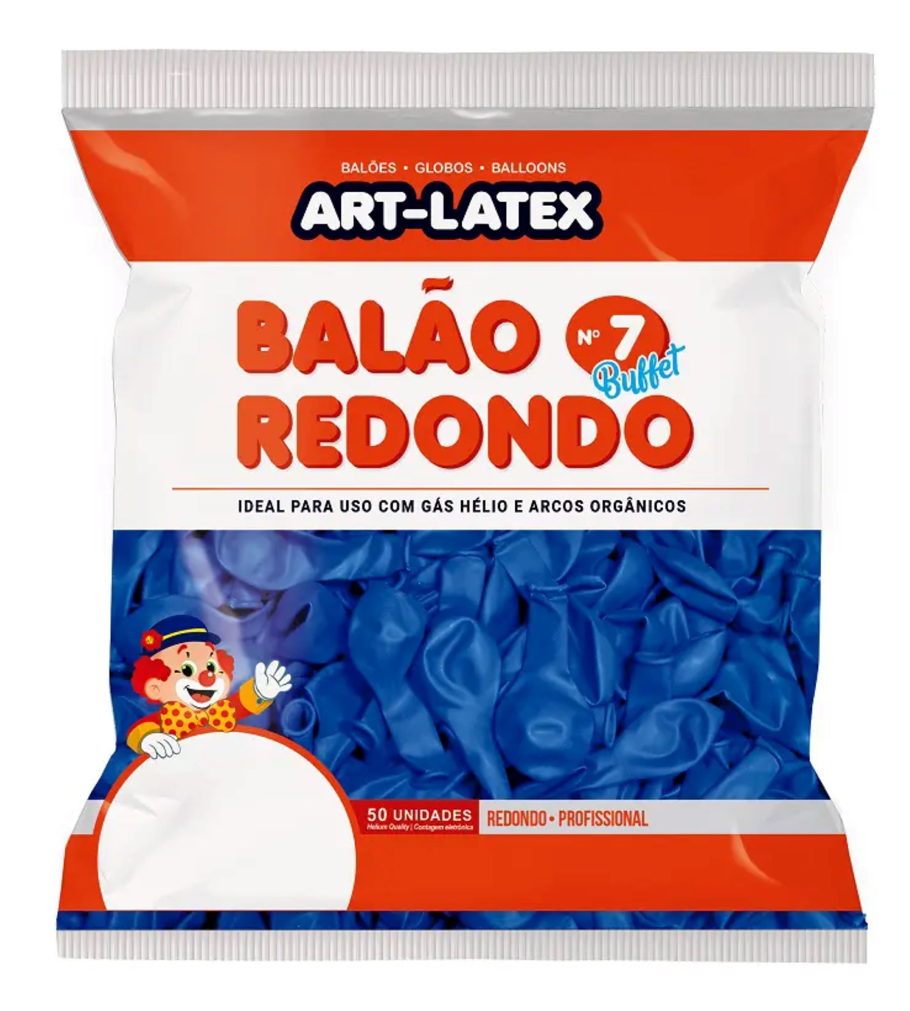 Balão  Redondo  Liso  7" Profissional - 50 Unidades - Art Latex  - Festaria Distribuidora