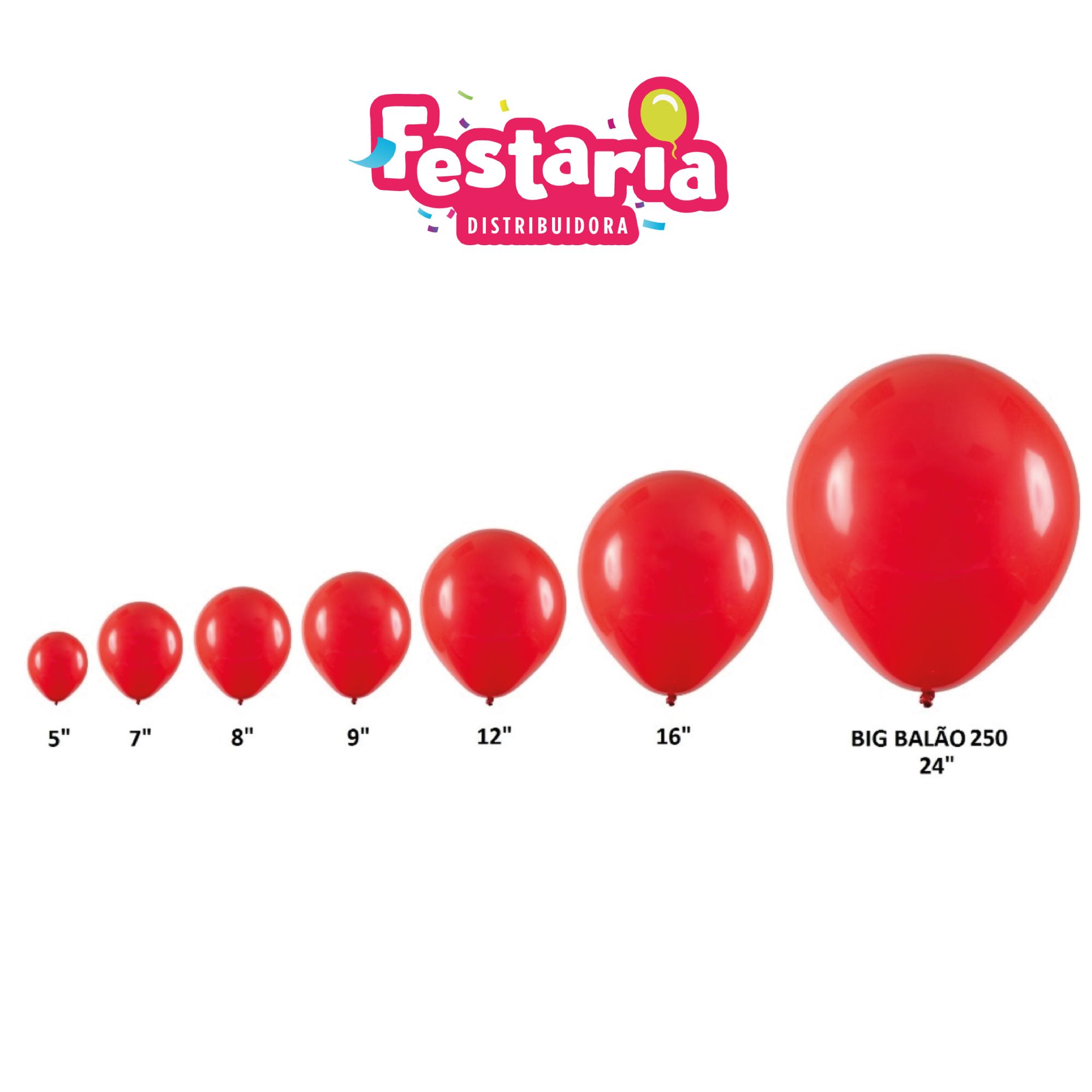 Balão  Redondo  Liso  7" Profissional - 50 Unidades - Art Latex  - Festaria Distribuidora
