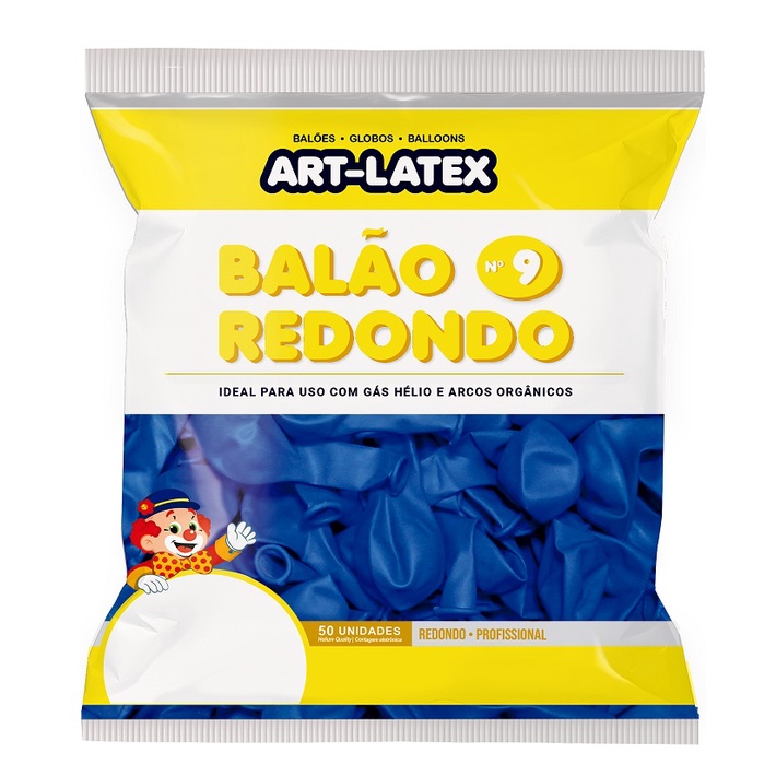 Balão  Redondo  Liso  9" Profissional - 50 Unidades - Art Latex  - Festaria Distribuidora