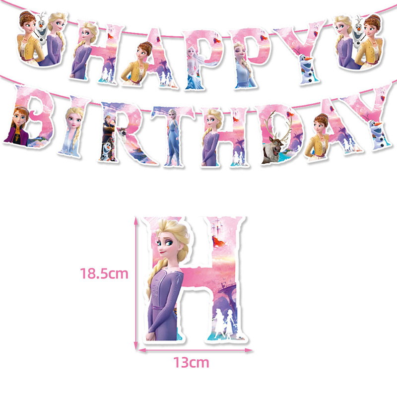 Disney Frozen Theme Birthday Party Decorações, Pink Elsa, Suprimentos de eventos para crianças, Girl Foil Balloon, Backdrop, Princess Party, Bless  - Festaria Distribuidora