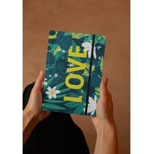 Caderno de Anotações tipo Moleskine - Love Floral