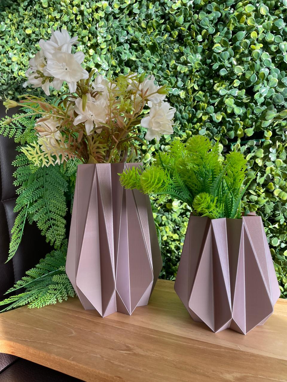 Kit Vasos Origami modelo 2, vaso estilo cachepot