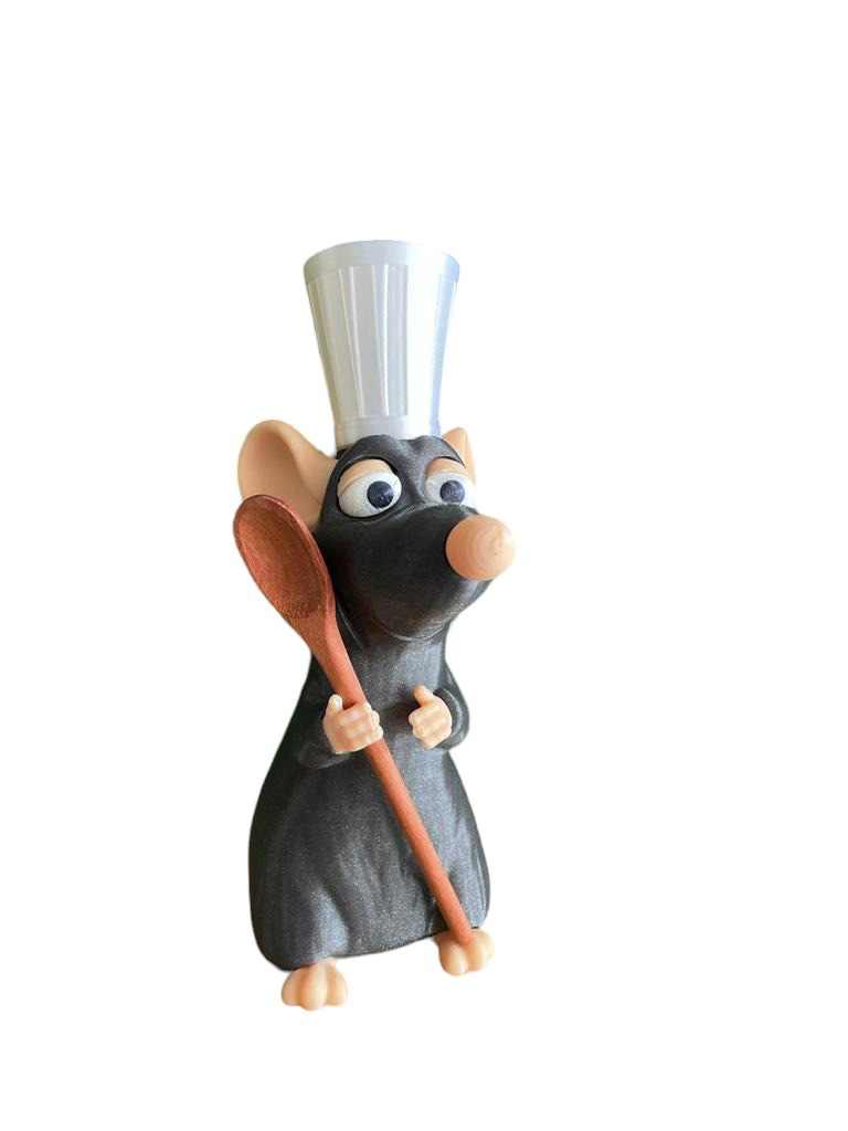 Porta Talher Ratatouille: Remy Segurando Talher, decorativo de cozinha, suporte de colher (incluso mini colher de madeira)