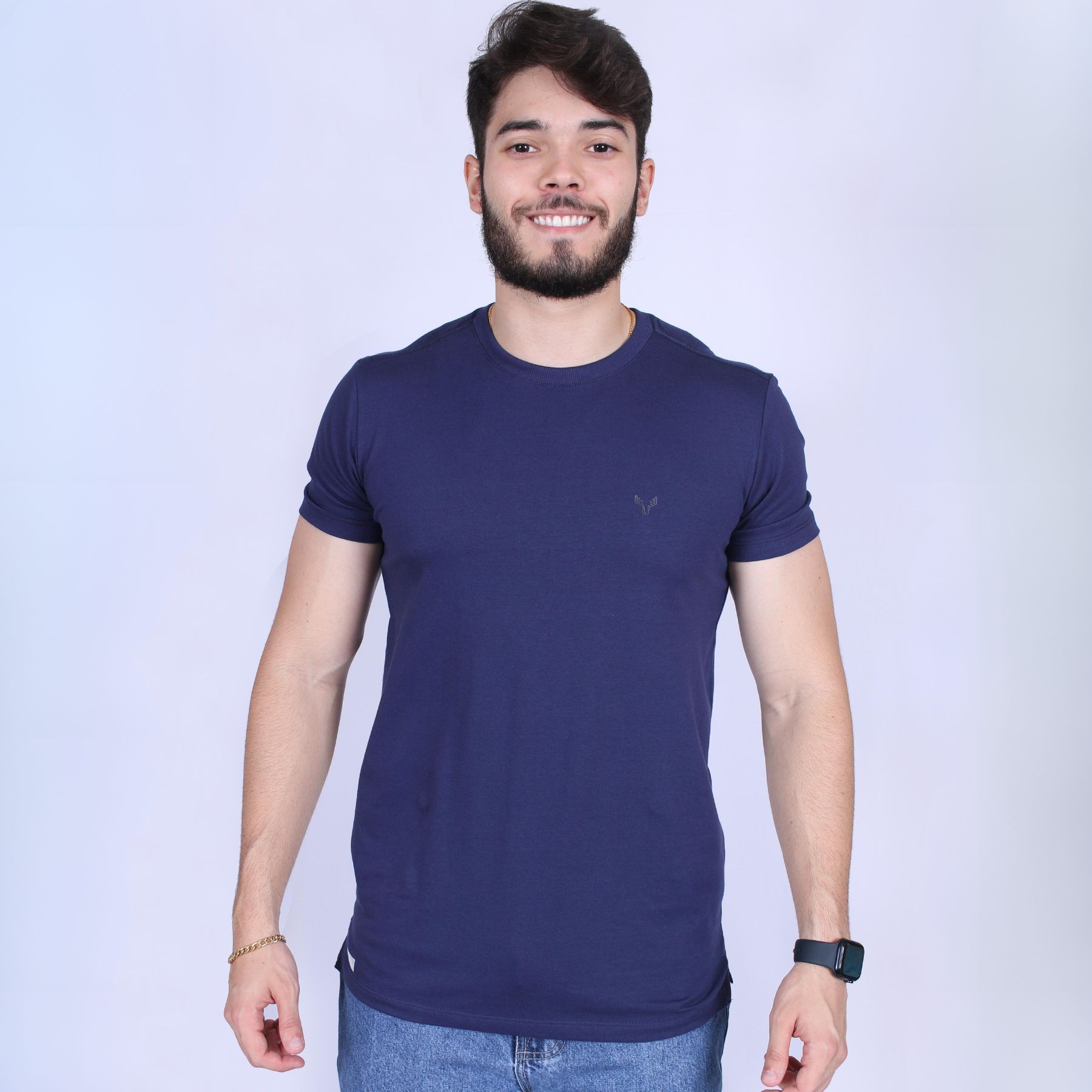 Camiseta Basic Fit Azul Marinho Gross Hunter