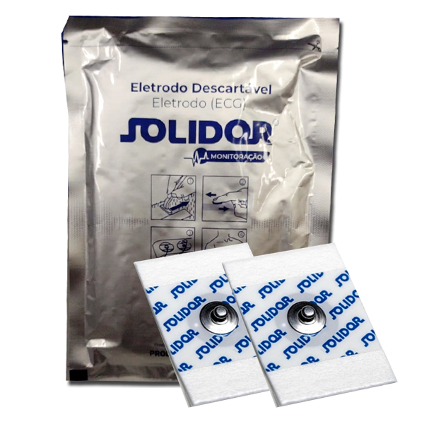 Eletrodo Descartável ECG Solidor - Pacote c/ 50 Unidades