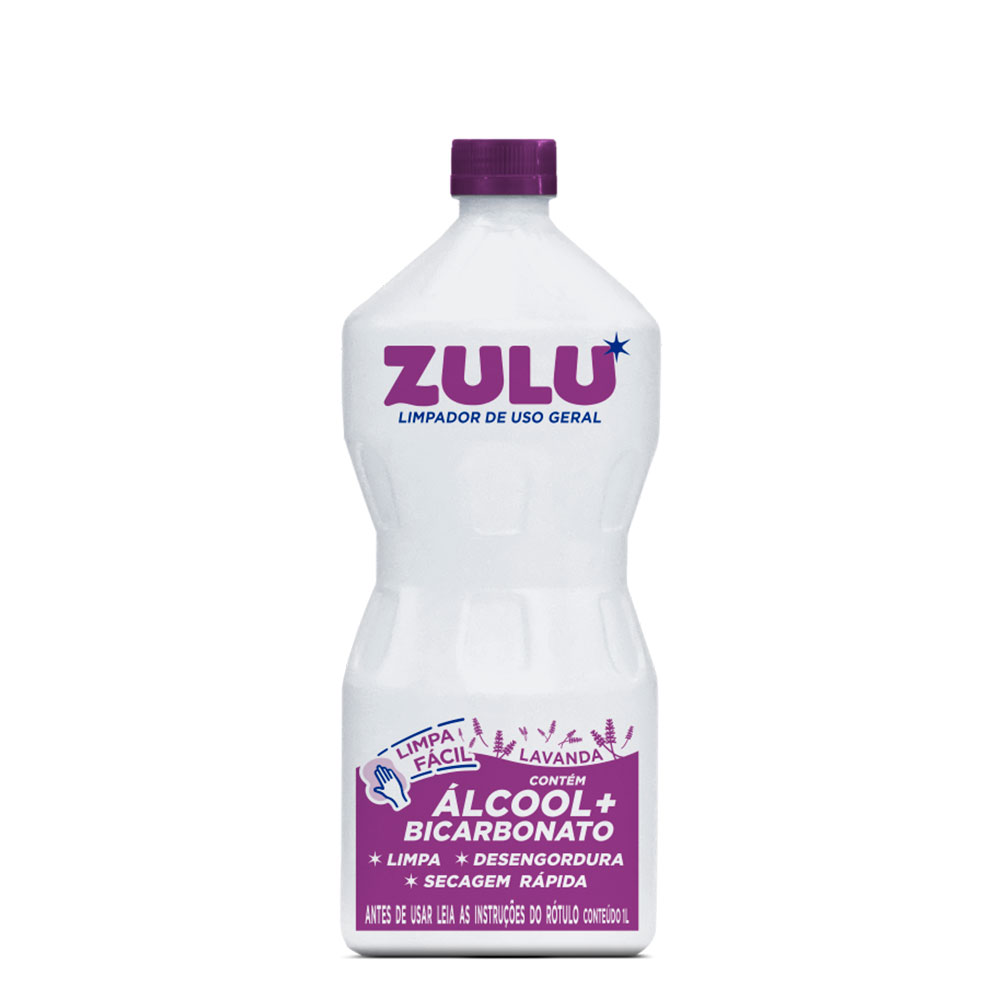 Álcool com Bicarbonato ZULU Lavanda 1 Litro