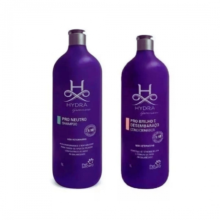 Shampoo Neutro 1l + Condicionador Brilho E Desembaraço 1l Hydra