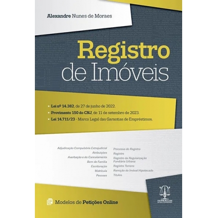 Registro de imóveis 1ª edição 2024 | Alexandre Nunes de Moraes 9786560900066