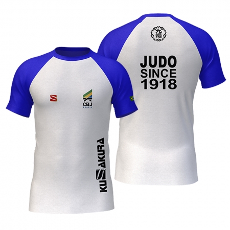 Camiseta Judo KuSakura CBJ Branco/Azul